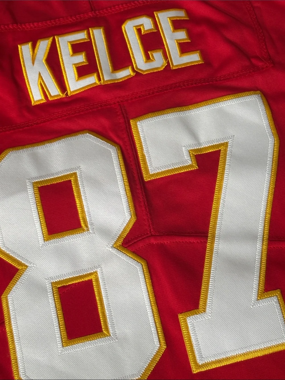 Nike Red and White #87 Football Jersey - Picture 6 of 7